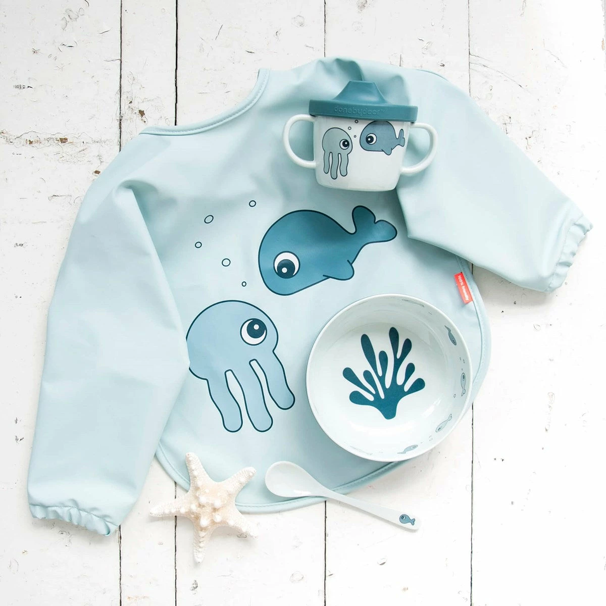 Done By Deer Feeding Long Sleeve Bib 6-18 M Sea Friends 4 Done By Deer Feeding Long Sleeve Bib 6-18 M Sea Friends