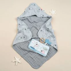 Done By Deer Bath & Changing Hooded Towel Sea Friends 13 Done By Deer Bath & Changing Hooded Towel Sea Friends