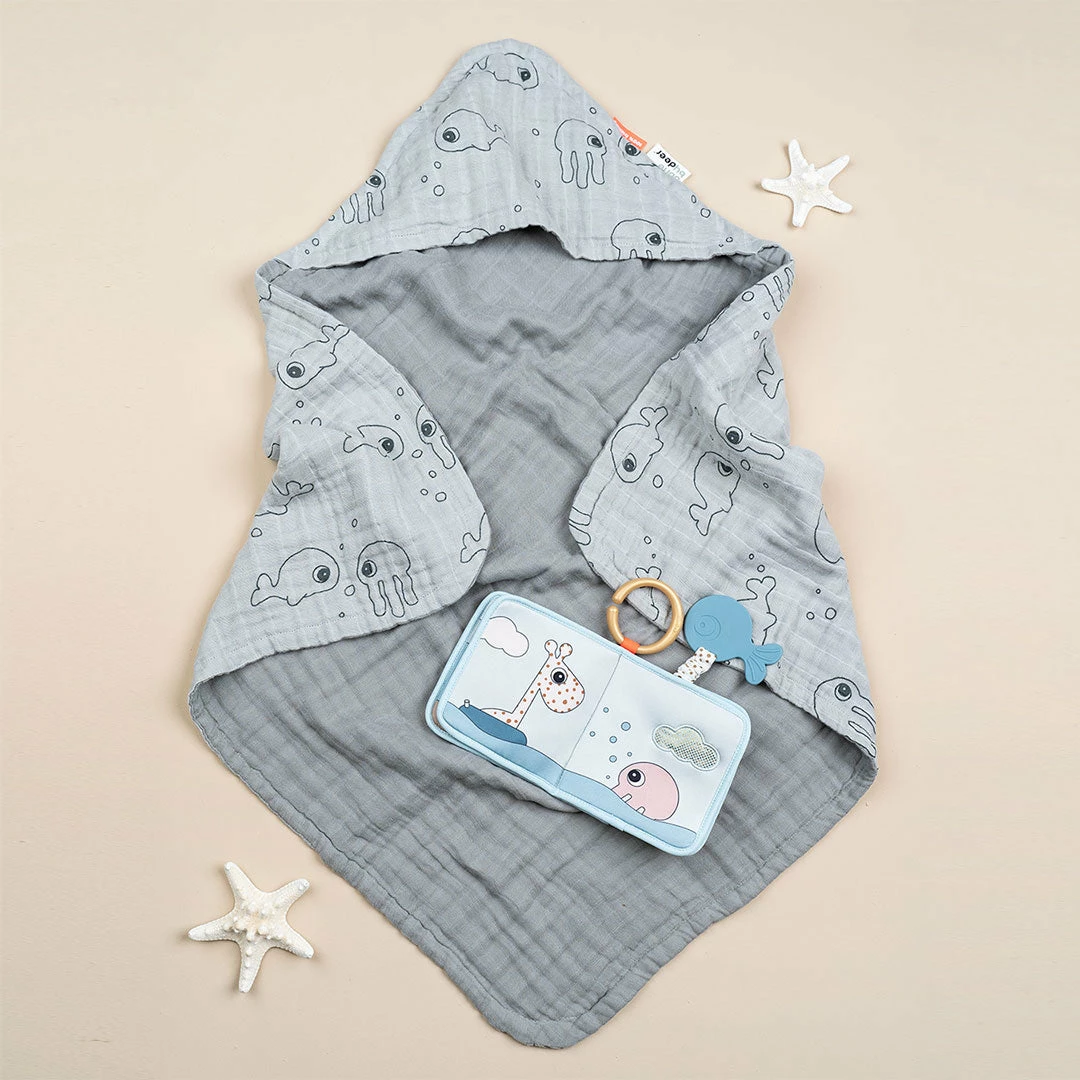 Done By Deer Bath & Changing Hooded Towel Sea Friends 8 Done By Deer Bath & Changing Hooded Towel Sea Friends