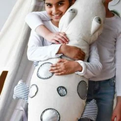 Only Natural Cushion Crocodile Khaki Linen