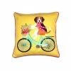 Only Natural Cushion Dog On Bike Linen 1 Only Natural Cushion Dog On Bike Linen