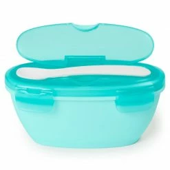 Skip Hop Feeding Easy Serve Travel Bowl & Spoon- Grey