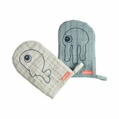 Done By Deer Bath & Changing Wash Cloth 2- Pack Sea Friends