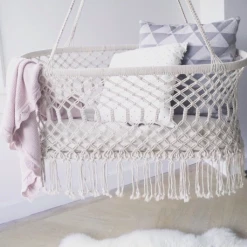 Detuin Baby Furniture Hanging Crib Macrame