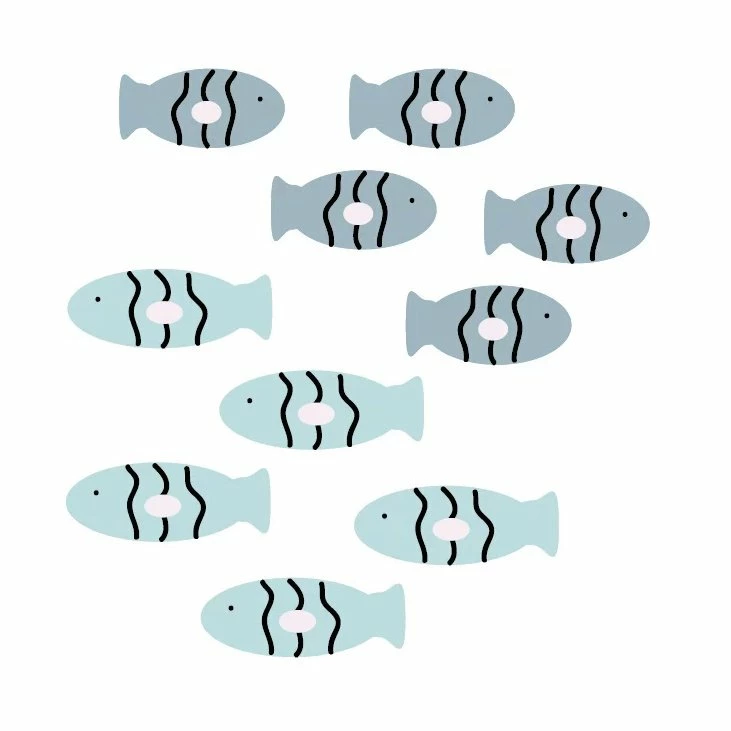 LM Baby Art Wall Stickers Fish Décor 4 LM Baby Art Wall Stickers Fish Décor