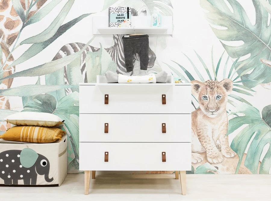 Bopita Indy 3 Drawer Dresser White/ Natural Baby Furniture 8 Bopita Indy 3 Drawer Dresser White/ Natural Baby Furniture
