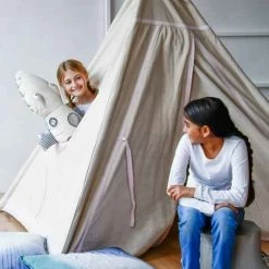 Only Natural Cushion Crocodile Khaki Linen