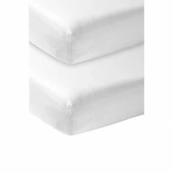 Meyco White Fitted Sheet Jersey 2 Pack 140x70