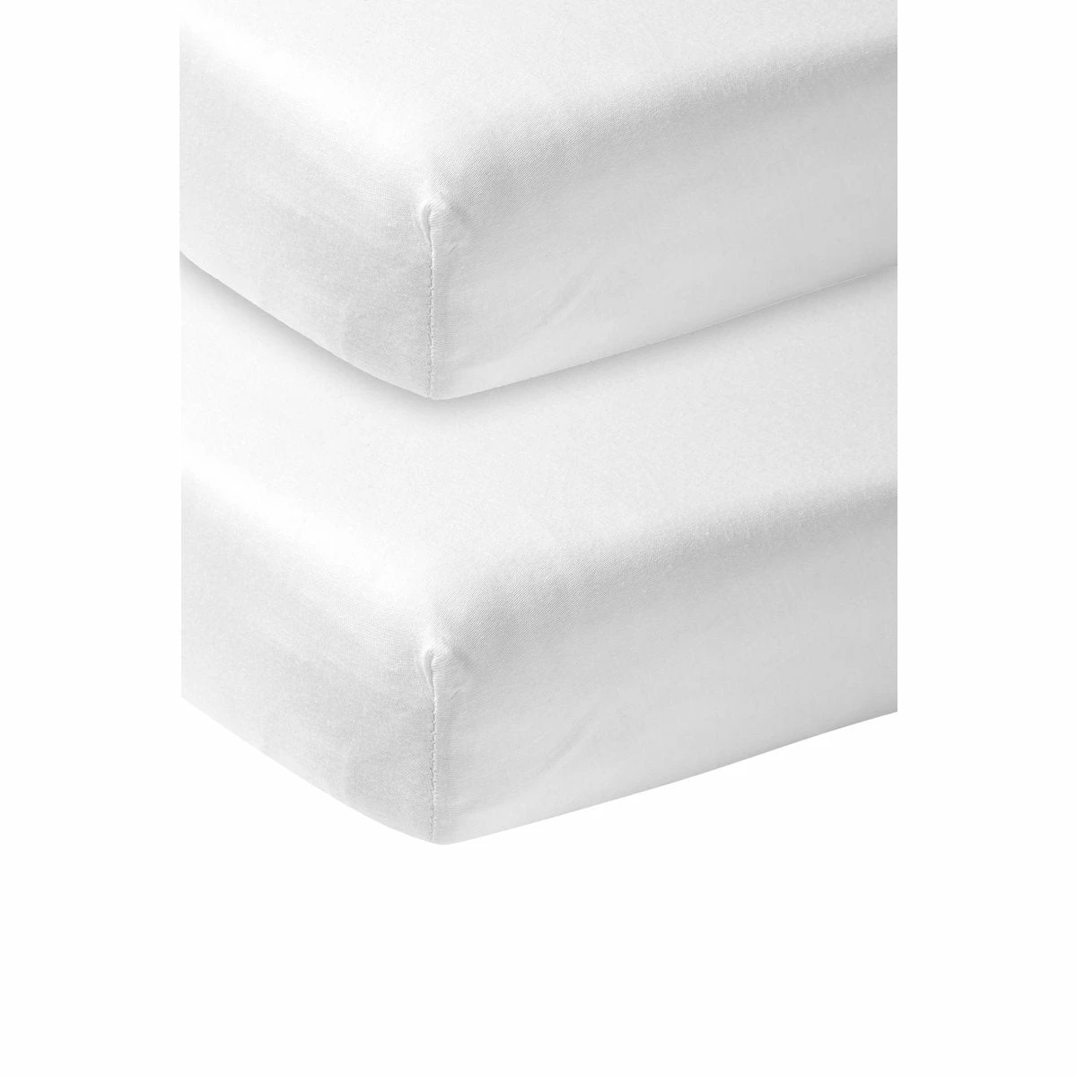 Meyco White Fitted Sheet Jersey 2 Pack 140x70 3 Meyco White Fitted Sheet Jersey 2 Pack 140x70