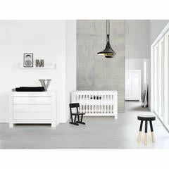 Kidsmill Somero White Glossy Cot 120 X 60 Baby Furniture