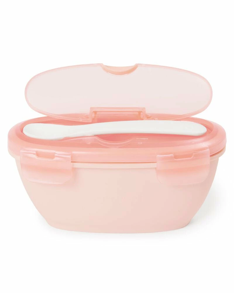 Skip Hop Feeding Easy Serve Travel Bowl & Spoon- Grey 3 Skip Hop Feeding Easy Serve Travel Bowl & Spoon- Grey