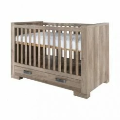 Kidsmill Lodge Grey Oak Cot-Bed 70x140 Incl. 2 Drawers Baby Furniture