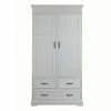 Kidsmill Baby Furniture Savona White/Grey Wardrobe 2 Doors 1 Kidsmill Baby Furniture Savona White/Grey Wardrobe 2 Doors