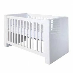 Kidsmill Baby Furniture Somero White Glossy Cot Bed 140 X 70