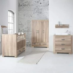 Kidsmill Lodge Grey Oak Cot-Bed 70x140 Incl. 2 Drawers Baby Furniture